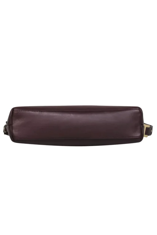 India Hicks - Deep Burgundy Smooth Leather Crossbody w/ Gold Hardware