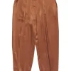Intermix - Bronze Silk Satin Jogger-Style Pleated Trousers Sz 0