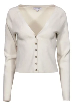 Intermix - Cream Ribbed Button-Up Cardigan Sz XL