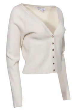 Intermix - Cream Ribbed Button-Up Cardigan Sz XL
