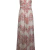 Intermix - Cream w/ Red Floral Print Silk Maxi Dress Sz 4