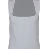 Intermix - Light Blue Sparkly Ribbed Sleeveless Mock Neck Sweater w/ Cutout Sz XL