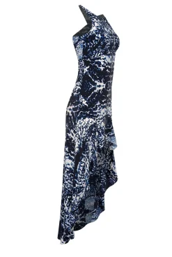 Intermix - Navy, Blue & White Sleeveless High Low w/ Zipper Front Dress Sz XS