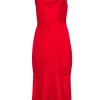 Intermix - Red Silk Blend Sleeveless Cowl Neck Gown Sz 4