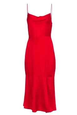 Intermix - Red Silk Blend Sleeveless Cowl Neck Gown Sz 4