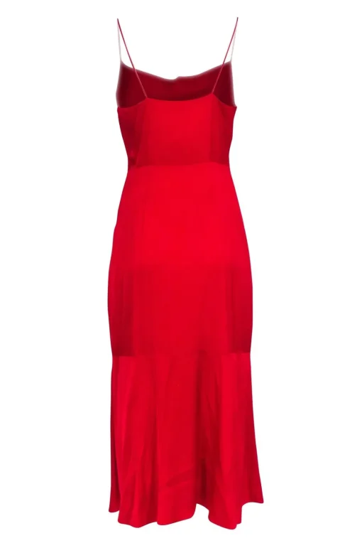 Intermix - Red Silk Blend Sleeveless Cowl Neck Gown Sz 4