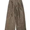 Intermix - Silver Metallic Wide Leg Pants Sz S
