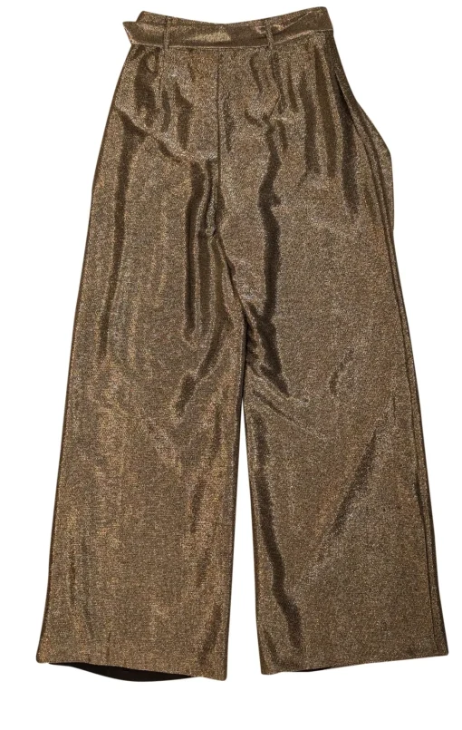 Intermix - Silver Metallic Wide Leg Pants Sz S