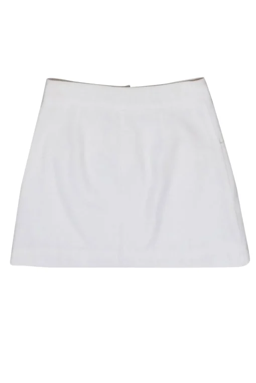 Intermix - White Denim Button-Fly Miniskirt Sz 2