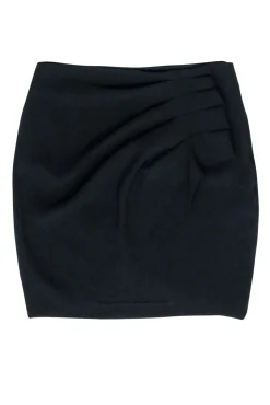 IRO - Black Pleated Ruched Tulip Front Skirt Sz 6