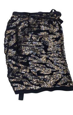 Isabel Marant - Black & Hold Sequin Wrap Skirt Sz 4