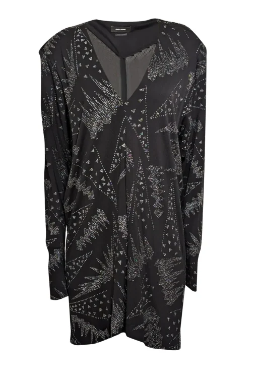 Isabel Marant - Black w/ Silver & Black Sparkle Detail Shift Dress Sz 6