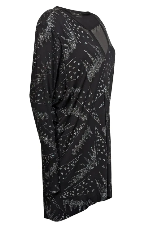 Isabel Marant - Black w/ Silver & Black Sparkle Detail Shift Dress Sz 6