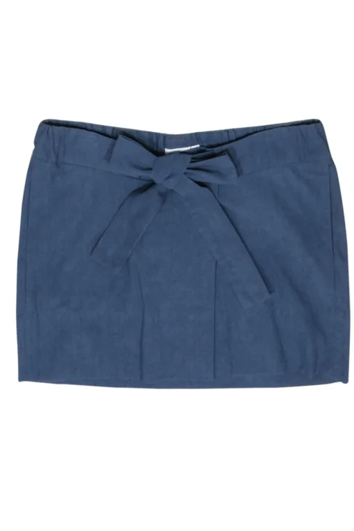 Isabel Marant - Blue Demin Wash Mini Skirt w/ Tie Belt Sz 8