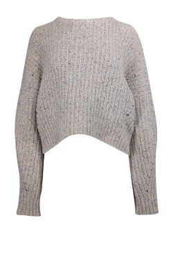 Isabel Marant - Oatmeal Beige & Multicolor Speckled Wool Blend Swearer Sz 8