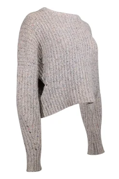 Isabel Marant - Oatmeal Beige & Multicolor Speckled Wool Blend Swearer Sz 8