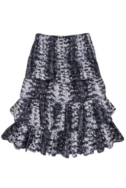 Isabel Marant - Purple Snakeskin Printed Tiered Skirt Sz 4