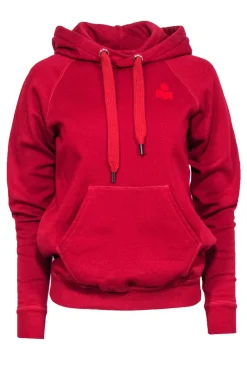Isabel Marant - Red Cotton Blend Hoodie w/ Contrast Stitching Sz 4