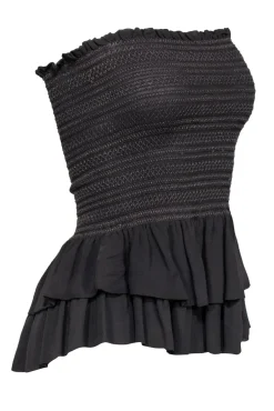 Isabel Marant - Taupe Tube Top w/ Smocking & Peplum Hem Sz 4
