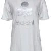 Isabel Marant Etoile - White Linen Tee w/ Silver Logo Graphic Sz L