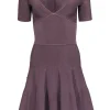 Issa London - Dark Taupe A-Line Plunge Bandage Dress Sz S