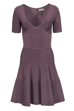 Issa London - Dark Taupe A-Line Plunge Bandage Dress Sz S