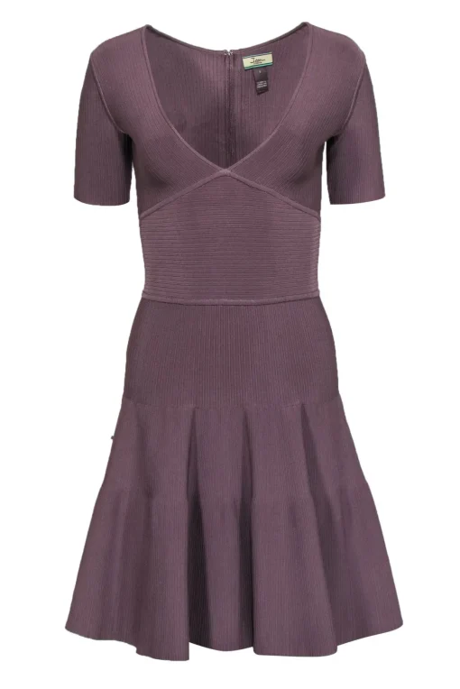 Issa London - Dark Taupe A-Line Plunge Bandage Dress Sz S