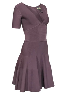 Issa London - Dark Taupe A-Line Plunge Bandage Dress Sz S