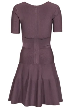 Issa London - Dark Taupe A-Line Plunge Bandage Dress Sz S