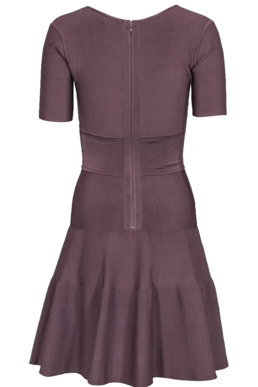 Issa London - Dark Taupe A-Line Plunge Bandage Dress Sz S