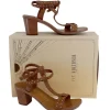 Ivy Kirzhner - Cognac Olympian Studded Sandal Heels Sz 8