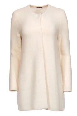 J. McLaughlin - Cream Textured Snap Button Cardigan Sz M