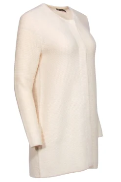 J. McLaughlin - Cream Textured Snap Button Cardigan Sz M