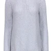 J. McLaughlin - Grey & Silver Long Sleeve Pointelle Pullover Sweater Sz M