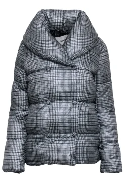Jason Wu - Grey & Black Houndstooth Puffer Coat Sz S