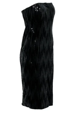 Jay Godfrey - Black Strapless Velvet Sequin Dress Sz 6