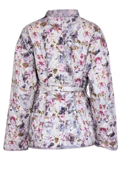 J.Crew - Lavender, Pink, Brown & White Quilted w/ Waist Tie Jacket Sz S