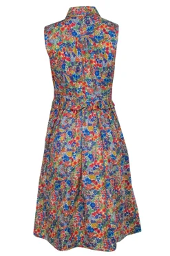 J.Crew - Multicolor Floral Print Collared Midi Dress w/ Necktie Sz 4P