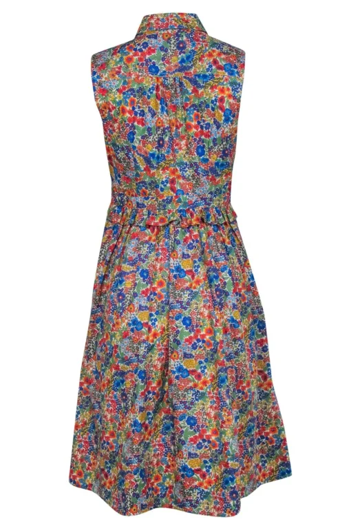 J.Crew - Multicolor Floral Print Collared Midi Dress w/ Necktie Sz 4P