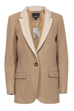 J.Crew - Oversized Tan Contrast Lapel Single Button Blazer Sz 10