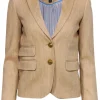 J.Crew - Tan Herringbone Linen Blend Blazer Sz 00