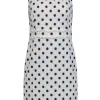 J.Crew - White & Navy Polka Dot Tweed Sheath Dress Sz 4