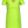 J.Crew Collection - Neon Yellow Short Sleeve V-Neck Dress Sz 2