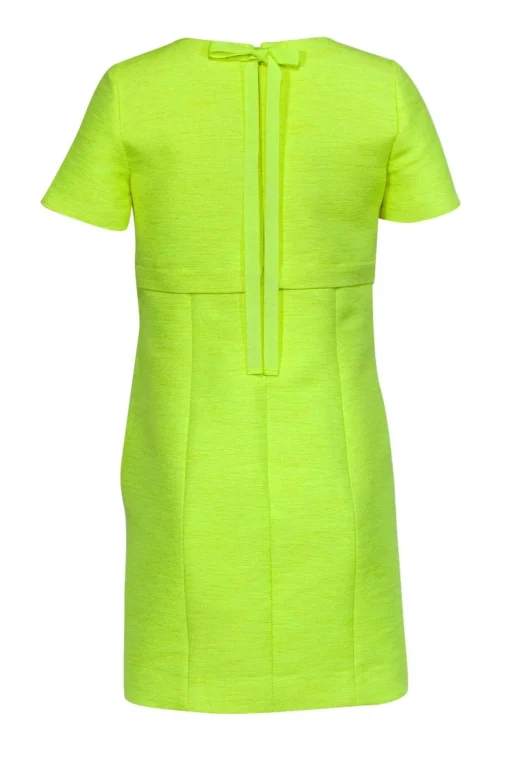 J.Crew Collection - Neon Yellow Short Sleeve V-Neck Dress Sz 2