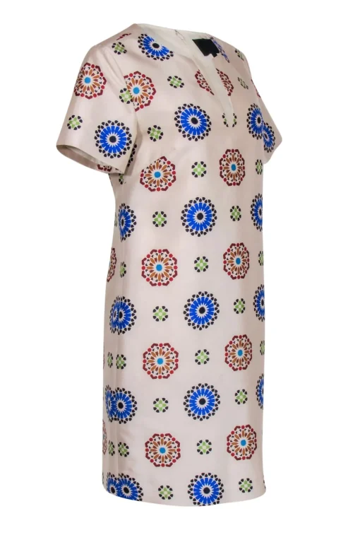 J.Crew Collection - Nude Medallion Print Wool & Silk Shift Dress Sz 8