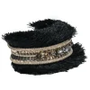 Jenny Packham - Gold & Black Jeweled Bangle w/ Fringe