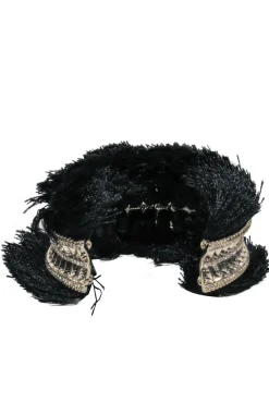 Jenny Packham - Gold & Black Jeweled Bangle w/ Fringe