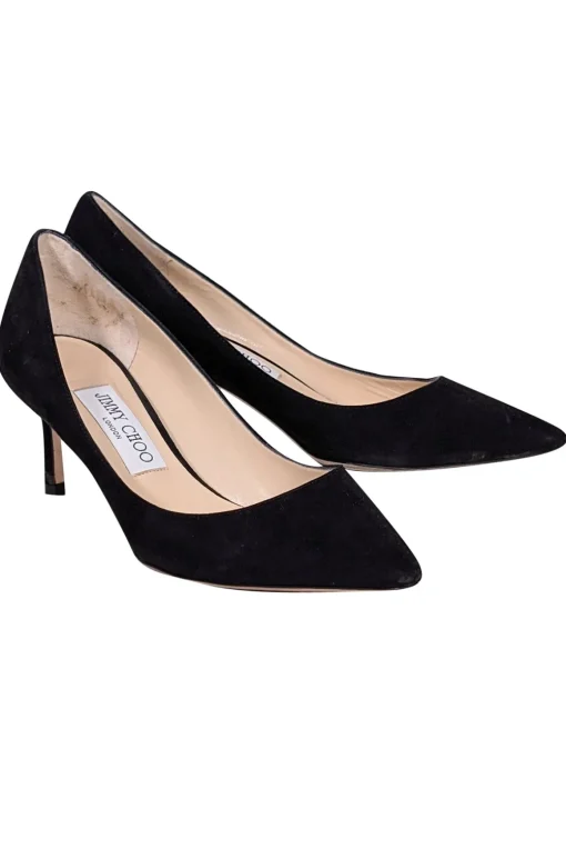 Jimmy Choo - Black Suede Pointed Toe Pumps Sz 7