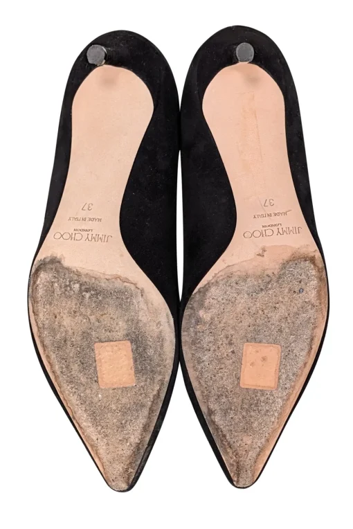 Jimmy Choo - Black Suede Pointed Toe Pumps Sz 7