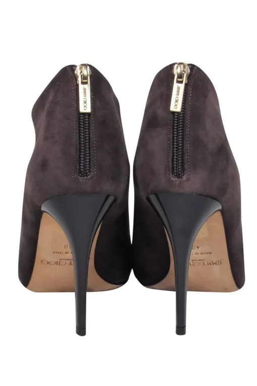 Jimmy Choo - Brown Suede Heeled Booties Sz 10